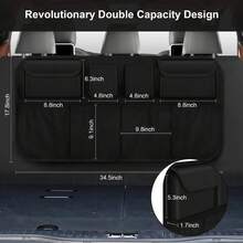 Túi đựng đồ trong cốp xe bằng vải Oxford, túi treo đồ phía sau ghế xe có thể gập lại, túi đựng đồ đa năng phía sau ghế xe hơi. - A - Xem 5