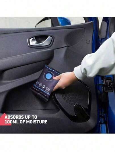 3个/2个/1个可重复使用的硅胶除湿袋 - 有效吸收汽车或家居中的水分，防止潮湿、高湿度和冷凝。变色干燥剂。智能除湿器。棉质面料增强吸湿性，双重功效。填充优质硅胶颗粒。