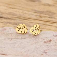 1 Pair Turtle-Back Bamboo Leaf-Shaped Golden Earrings, Suitable For Casual Daily Commuting And Leisure Occasions. - GED880 - View 9