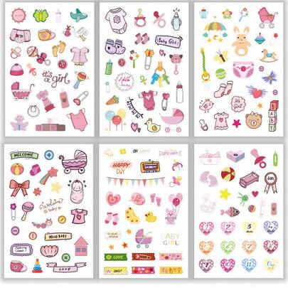 8 hojas/238+ pegatinas, set de pegatinas de , pegatinas para planificador del primer año para nuevas mamás, manualidades y decoración de botellas de agua y portátiles, pegatinas conmemorativas adecuadas para mamás, nuevas mamás, suministros para diario de embarazo