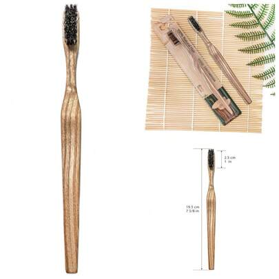 EKOSECRET Cepillo de dientes de bambú con cerdas de alta calidad de crin de caballo para una limpieza y cuidado bucal talla grande profundo; reutilizable y portátil; adecuado para familias, viajes y hoteles.