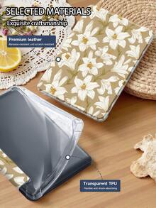 Ayotu 1pc Brown Lily Flower Tablet Case & Kindle E-Book Case Compatible With 10th Generation, 11/Air 4th/Air 7th/9.7 Inches, Compatible With Samsung Galaxy Tab A9 Plus, Kindle (11th Generation-2024 Release)(6 Inch), Kindle Paperwhite 12th Gen 2024, Great Holiday Gift, Stylish And Simple Pattern. - Multicolor - View 9