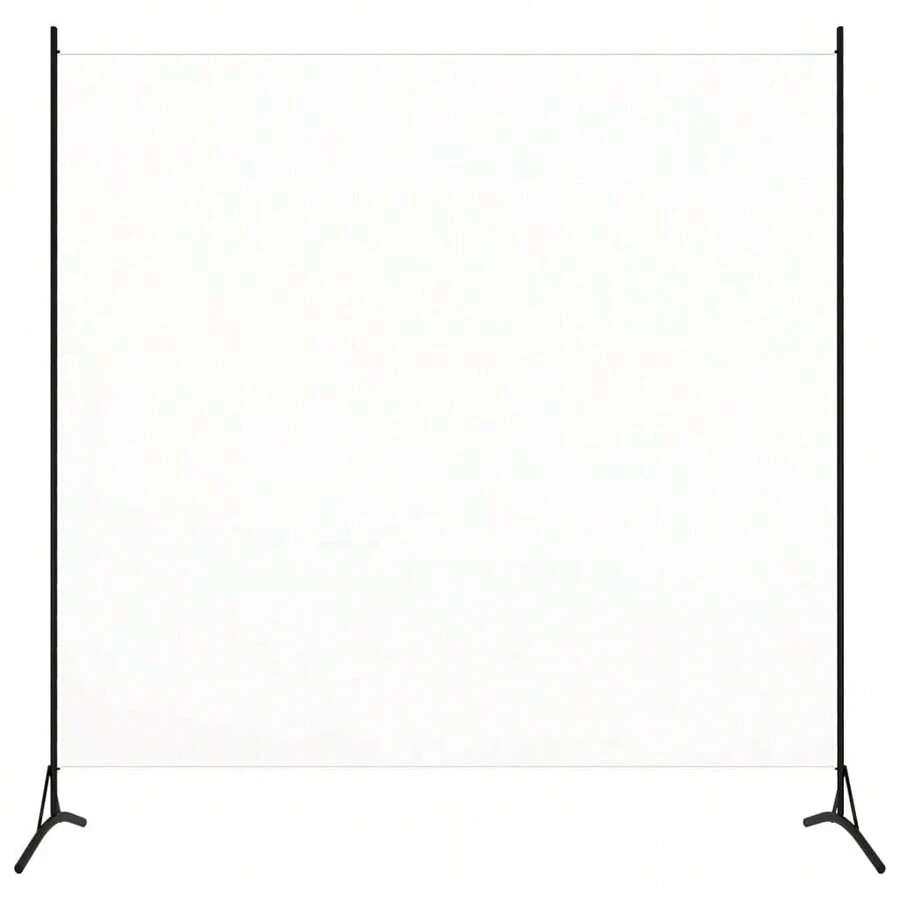 vidaXL Freestanding Room Divider, Partition, Screen, Changing Room, Privacy Screen, Spanish Wall, Room Divider, White, 175x180cm, Iron, Fabric - 白色 - 查看 1