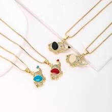 1件彩色锆石18K镀金铜大象吊坠项链，奢华简约珠宝，女士礼物 - 吊墜項鍊 - 查看 2