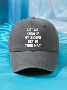 1顶男女通用户外休闲时尚“LET ME KOW”字母印花百搭水洗复古黑色棒球帽，适合春、夏、秋季日常搭配 - A - 查看 9