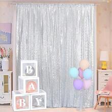 2pcs Gold Christmas Decorative Curtains, Made Of Shiny Gold Fabric - Multicolor - View 7