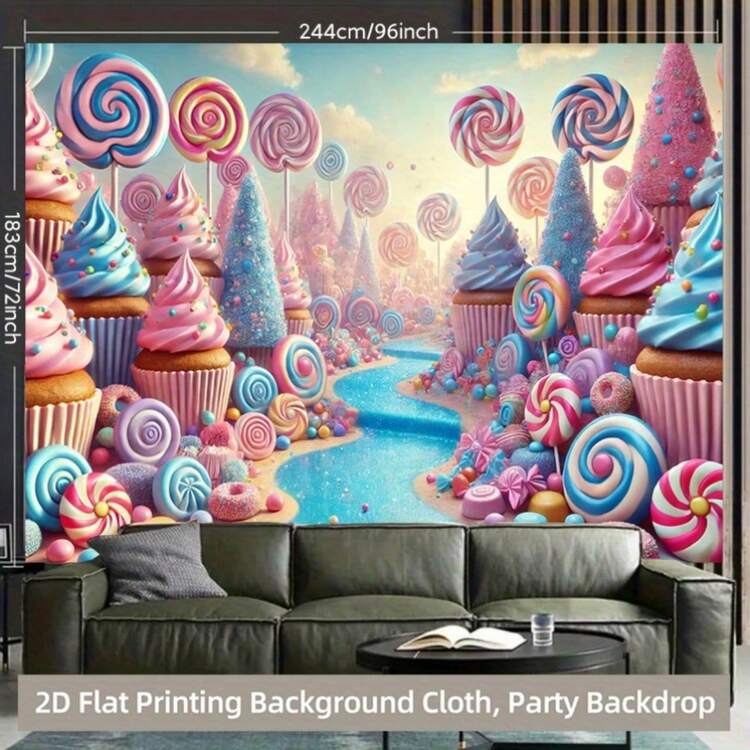 Modern Princess Polyester Background, Vertical Rectangular Holiday Banner, Suitable For Birthday, Valentine's Day, Christmas Party Decoration, Indoor And Outdoor Gardens. You Can Choose Any Style Or Size. - C - View 4