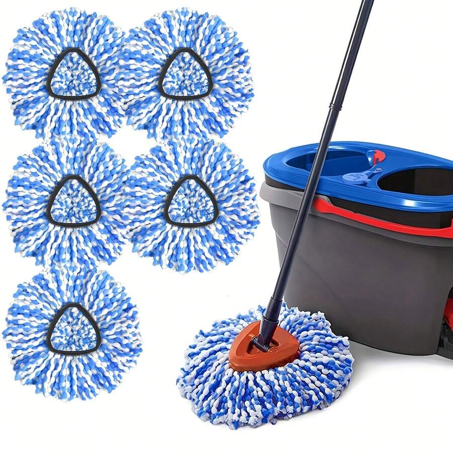 [ 3/5 Pack ] Mop Replace Heads For O-Ceda RinseClean(2 Tank System ONLY),Spin Mop Replacement Head Easy Cleaning Microfiber Replacement Machine Washable - 5 CÁI - Xem 1