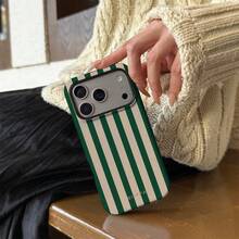 Capa para iPhone 17 Pro Max com design em verde escuro e bege (1 peça), compatível com iPhone 16 Pro Max, 15 Pro Max e 14 Pro Max. Capa elegante e moderna, estilo coreano, para iPhone 11/12/13/14/15/16 Pro Max Plus. Design sofisticado, unissex. Ideal para presentear sua namorada no Natal, Dia dos Namorados, Páscoa, casamentos e aniversários. - Verde escuro - Ver 6