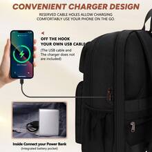 NEWHEY 15.6 Inch Laptop Backpack With USB Port For Men, Suitable For Travel, Work And School, Black - Multicolor - View 5