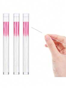 120pcs Disposable Ear Piercing Cleaning Threads, Ear Piercing Care And Cleaning Tools, Used To Remove Ear Piercing Odor, Pink Ear Care. - Pink - View 5