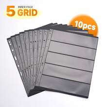 10pcs Double-Sided 9-Slot Stamp Collection Pages, Divided Format Stamp Album Refill Sheets, Transparent Protective Stamp Holders, Reusable For Stamp Collection And Display - A - View 11