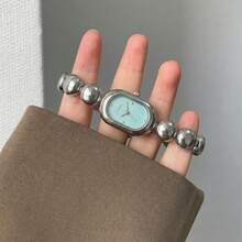 1pc CILOA Brand Minimalist Design Square Ladies Waterproof Quartz Watch - Blue - View 3