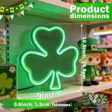 Shamrock LED Neon Wall Light, USB Powered, Lucky Green Shamrock Light, Suitable For Various Occasions Such As Homes, Bedrooms, Dining Rooms, And Parties. - Green color light - View 5