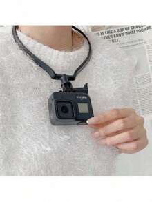 ABS Neck-Mounted Action Camera Mount, Rotating Shooting Neck Bracket, Vertical Screen, Hands-Free, POV Vlog Accessory, Compatible With / D/J/I - View 5