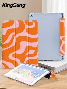 波浪纹简约线条图案平板电脑保护套，兼容9.7/10.2/10.5/10.9/12.9/Pro 11（第十代），兼容三星Galaxy Tab S6 Lite 10.4英寸，兼容Kindle Paperwhite（第十二代，2024年发布），Kindle（第十一代，2022年发布），Kobo Clara Colour，柔软防摔保护，智能支架/自动唤醒/睡眠功能 - 彩色 - 查看 4