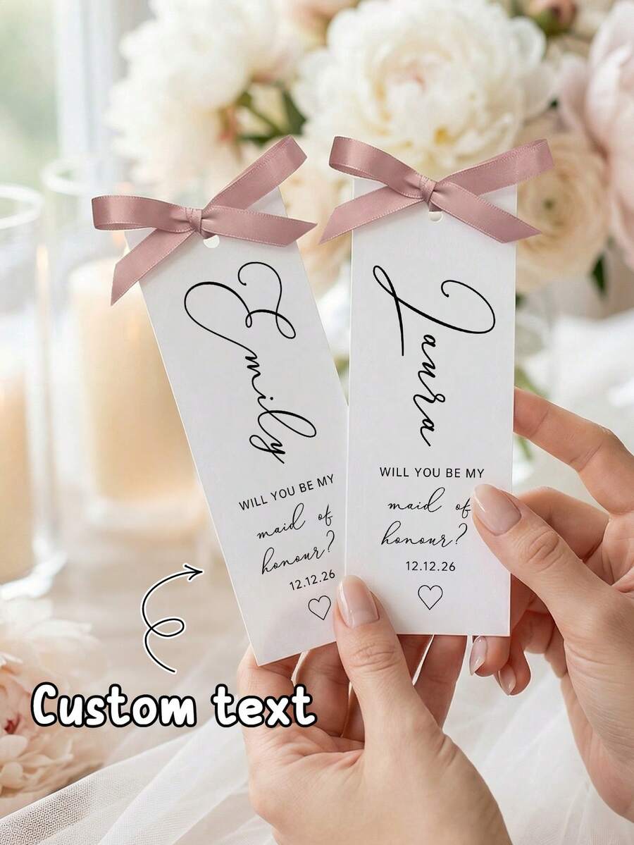 1/3 tấm thiệp "Bạn có muốn làm phù dâu của tôi không?" được cá nhân hóa, tùy chỉnh văn bản, thiệp mời làm phù dâu cho lễ cưới và tiệc cưới, thiệp cầu hôn phù dâu, thiệp cầu hôn phù dâu, ý tưởng quà tặng, thiệp cầu hôn phù dâu trưởng. - Nhiều màu - Xem 1