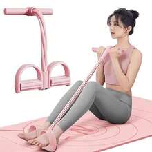 Pedal Resistance Band  Fitness Ankle Puller Yoga Multifunction Tension Bands Rope Workout Trainer Exerciser - Pink - View 8