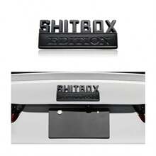 SHITBOX Edition Emblem Car Decal 3D Metal Auto Front Hood Letter Badge With Strong Adhesive Universal Fender Badge Sticker Vehicle Exterior Decor Accessories For Car SUV Black - Black - 查看 1
