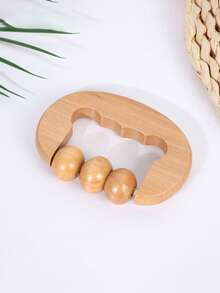 Wooden Massage Roller Set | Handheld Body And Foot Massager For Neck, Back And Legs | Home And Office Dual-Use Muscle Relaxation Tool - Multicolor - View 5