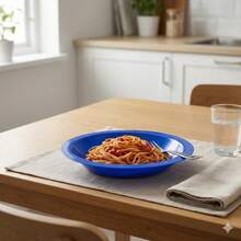 Set Of 10 Round Plastic Deep Plates For Meals - Azul - Ver 6