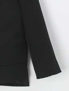 4pcs Young Boys Suit Set, Includes Jacket + Vest + Pants + Tie, Unique Design, Suitable For Festivals, Weddings, Pageants - Black - View 7