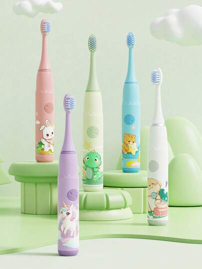 1 件可充电/电池供电电动牙刷，带 6 个刷头，电池版 1 种速度模式，可充电版 4 种速度模式