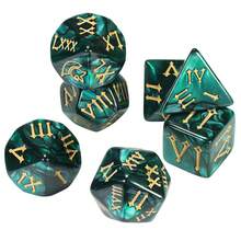 Juego de 7 dados poliédricos de fantasía, adecuado para juegos de fiesta, juegos de mesa, juegos de rol - color - Ver 6