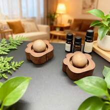 优雅胡桃木香薰机 - 木质香氛扩散器 - 木质精油扩散器 - 适用于家庭和汽车香薰扩散 - 精致木质香薰机 - 完美礼品之选 - 2pcs - 查看 7