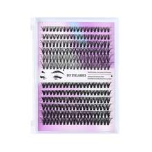 240pcs Eyelash Cluster Set, DIY Eyelash Extension Kit, Eyelash Cluster Length 10-16mm, Includes Eyelash Cluster Adhesive, Sealant, Remover And Eyelash Extension Tools, Convenient For Home Use - White - View 5