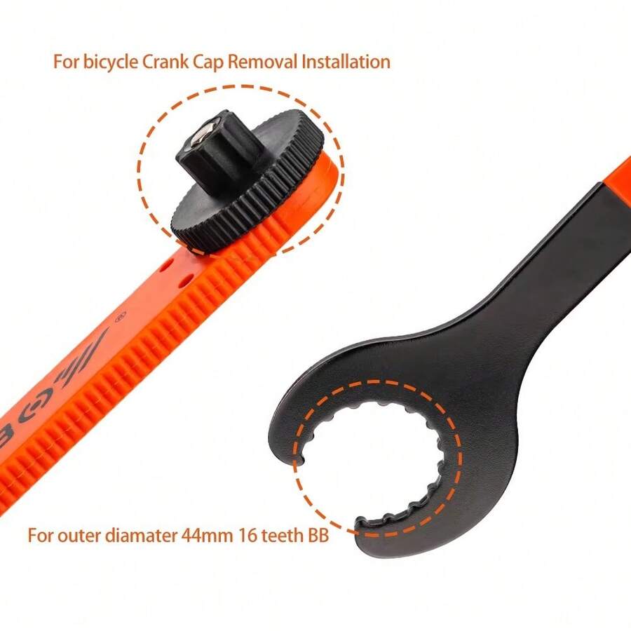 ZTTO Bicycle Bottom Bracket Wrench 44mm16 Notch Bike Crank Cover Removal Install Tool For BB51 BB52 BB70 IXF XT XTR UT DA Cranks - Orange - View 1