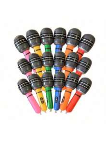 4pcs/6pcs/10pcs/12pcs Inflatable Microphone, Random Color, Inflatable Microphone Prop, Plastic Toy, Suitable For Music Concert Theme Party - microphone - View 13
