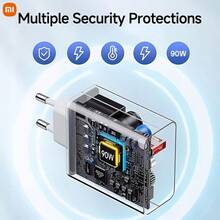 Xiaomi Original 90W Ultra-Fast Charging Kit Global Version, EU Standard Plug Type A Power Adapter + 1-Meter Type-C Data Cable, Portable Fast Charging, White - White - View 8