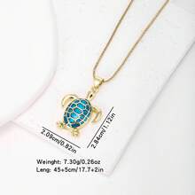 1件18K镀金铜海龟吊坠项链，奢华简约珠宝，女士礼物 - 吊墜項鍊 - 查看 12