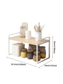 1pc Desktop Storage Rack, Single-Tier Small Bookshelf, Office Display Shelf, Desktop Storage Box, Bedroom/Dorm Accessory - White - View 11