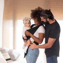 Oaoleer 1PC Stylish Black & Gold Baby Carrier Wrap: Comfortable, Soft & Supportive, Adjustable Ring Sling For Mom & Dad, Ideal For Baby Registry, Newborn To Toddler, Baby Shower - 彩色 - 查看 7