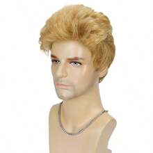 Wig Pendek Pirang Berduri 8" untuk Pria, Rambut Sintetis Tahan Panas, Gaya Rambut Bertekstur Alami untuk Pemakaian Sehari-hari, Cosplay & Pesta - MultiWarna - View 4