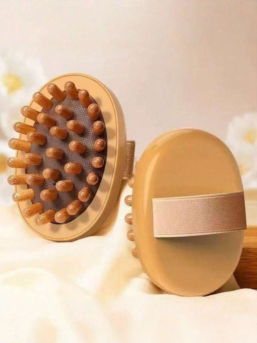 Cojín de madera con aceites esenciales para masaje anticelulítico, cepillo de masaje para el cuero cabelludo, masajeador corporal, accesorios de fitness - Multicolor - Ver 1