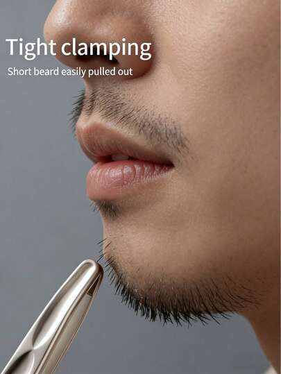 1/2pcs High Precision Gold/Silver Eyebrow & Facial Hair Trimmer Tweezers | Seamless Handle, Precise Short Hair Trimming, Easy Eyebrow, Mustache & Sideburn Shaping - Unisex Grooming Tool, Stainless Steel, Non-Electric