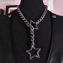 1件可调节星星吊坠项链，朋克摇滚风格时尚项链，女士款 - 項鍊 - 查看 5