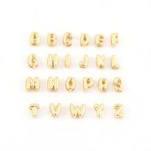 1pc Simple Artificial Crystal Heart Bubble Initial Pendant Golden Stainless Steel Lip Chain Necklace For Women - Yellow Gold - View 4