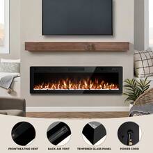 Ultra-Thin Silence Linear Electric Fireplace, Recessed Wall Mounted Fireplace, Fit For 2 X 4 And 2 X 6 Stud, 12 Adjustable Flame Color & Speed,Touch Screen Remote,Halloween Decor - 查看 2