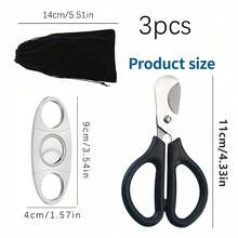 1/3支装雪茄剪，不锈钢双刃雪茄剪，男士生日礼物 - 雪茄剪 - 查看 10