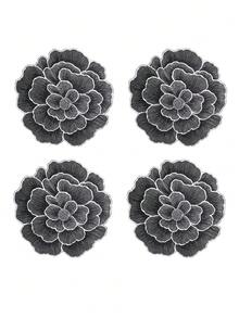 1-8 piezas Manteles individuales florales creativos de PVC, lavables, fáciles de limpiar, resistentes al calor, antideslizantes, decoración de mesa de fiesta de boda y vacaciones - Multicolor - Ver 21