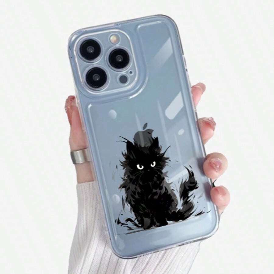 Creative And Modern Space-Themed Phone Case, Compatible With Various Phone Models, With Custom Designs. - Variante Gato Negro 1 - View 1