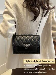 New Stylish Simple Plaid Patchwork Handbag Tote Shoulder Crossbody Bag For Women,Fall Winter Crossbody Bag Small Vintage Plaid Pattern Purse With Top Handle & Adjustable Strap, Mini Phone Bag For Essentials, Black And Brown Tartan Handbag,[US Local Warehouse] Secret Santa Gifts For Women,Travel Essentials,School Supplies,The Best Gift Choice, Birthday Gift, Valentine's Day - 彩色 - 查看 7