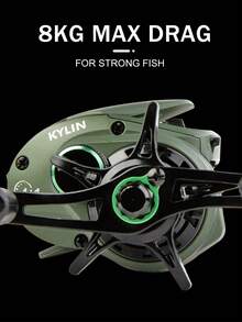 BILLINGS Carrete de pesca de casting, carrete de casting ultraligero de 6 oz, súper suave con arrastre máximo de 8 kg, relación de engranajes 7.2:1 y sistema de frenado magnético, para principiantes y todos los niveles - Verde - Ver 5