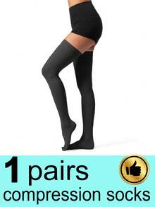 1 đôi tất nén đùi dành cho nam và nữ, tất nén thể thao thường ngày, nhẹ, chống trượt, thoải mái. - Nhiều màu - Xem 12