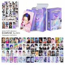 92 piezas Juego de tarjetas coleccionables de fotos de JIMIN V J-HOPE RM JIN Kpop - Kit de álbum de fotos hecho a mano, regalo de cumpleaños de K-Pop, tarjetas de intercambio con caja de exhibición, juego de marcadores, tarjetas de coleccionista, pequeño regalo del Día de San Valentín, tarjetas de fansite de grupo popular - Multicolor - Ver 4