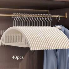10pcs Flocked Clothes Hangers, Home Use, Non-Slip Seamless, Semi-Circular Design, Specially Designed For Organizing Clothes - Multicolor - View 22